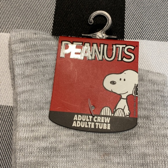 NWT Peanuts Gray and Red Snoopy Socks Adult Tall Socks - Picture 2 of 5